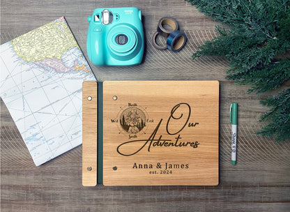 Our Adventures Travel Book with Compass Mountain