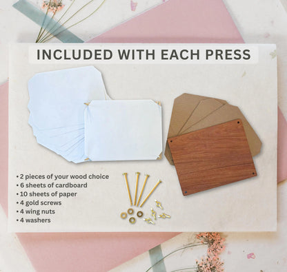 Personalized Flower Press Kit. Custom Engraved Wooden Botanical Press, Nature Lover Gift, Herbarium Keepsake Gift.