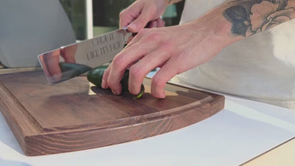Personalized Nakiri Chef Knife - Custom Engraved Stainless Steel with Pakka Wood Handle