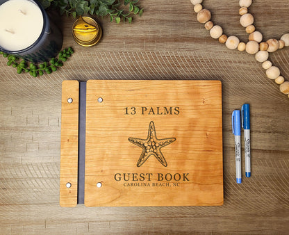 Guest Book for Beach House Starfish Design, Tropical Home AirBnB