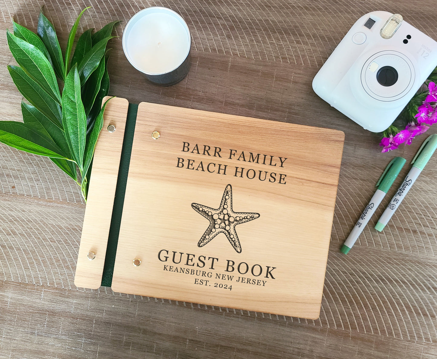 Guest Book for Beach House Starfish Design, Tropical Home AirBnB