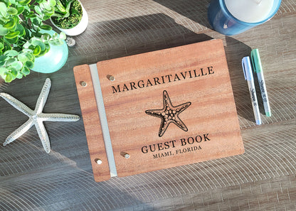 Guest Book for Beach House Starfish Design, Tropical Home AirBnB