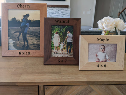 Custom Personalized Photo Frame, Custom Engraved Wood Picture Frame,  Custom Wedding Frame, Newlywed Gift, Custom Baby Gift