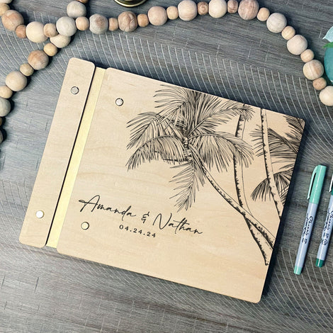 Floral Custom Wedding Guest Book - Dragon Forged Studios