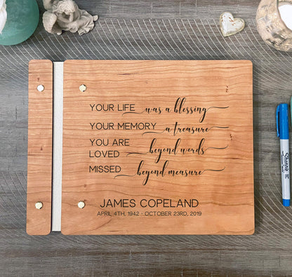 Your Life was a Blessing Memorial Book - Dragon Forged Studios
